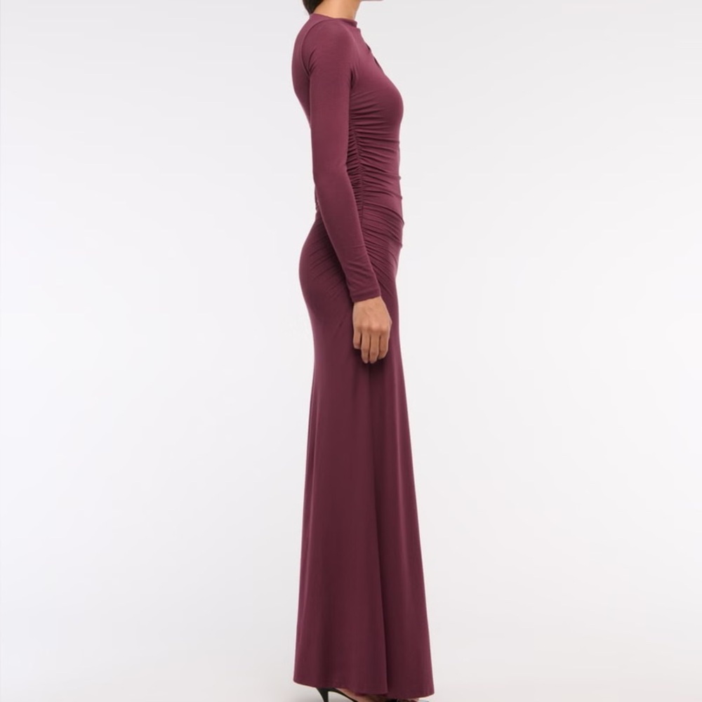 Long Sleeve Draped Maxi Dress